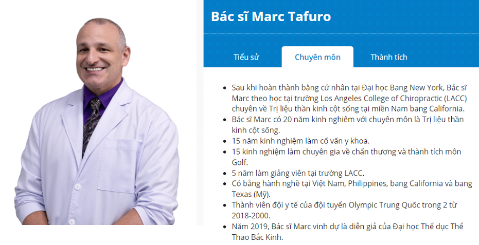Bác sĩ chuyên gia Golf Marc Tafuro