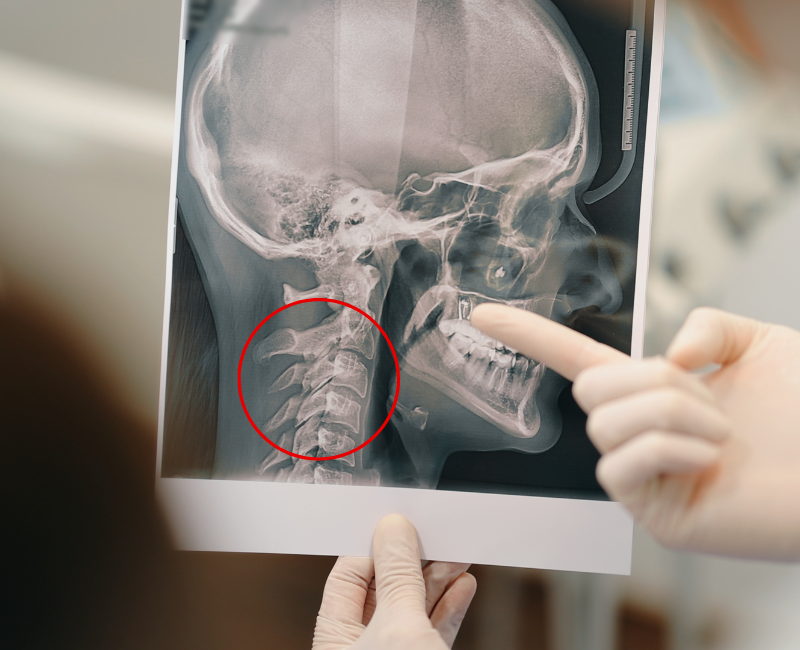 Phim chụp X-quang thể hiện rõ cấu trúc xương cột sống cổ