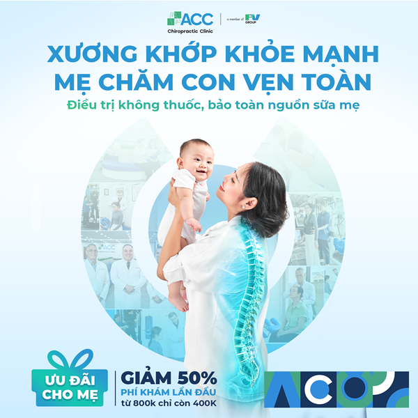 ưu đãi điều trị đau lưng cho mẹ bỉm tại acc